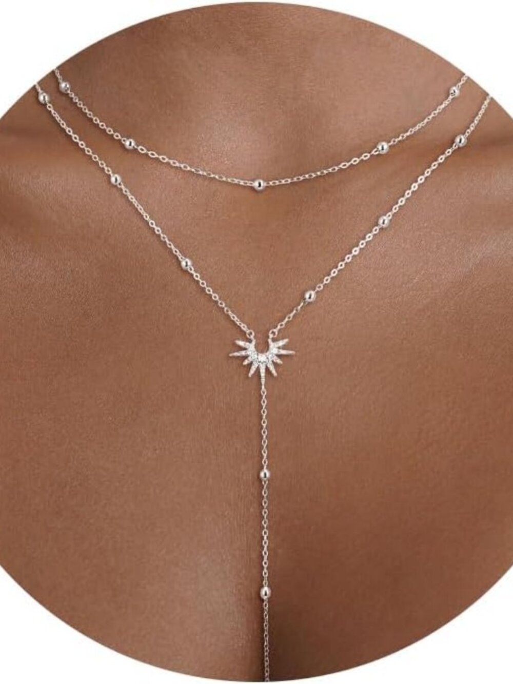 Long Necklace for Women, 14k Gold Plated/Streling Silver Lariat Y Necklaces
